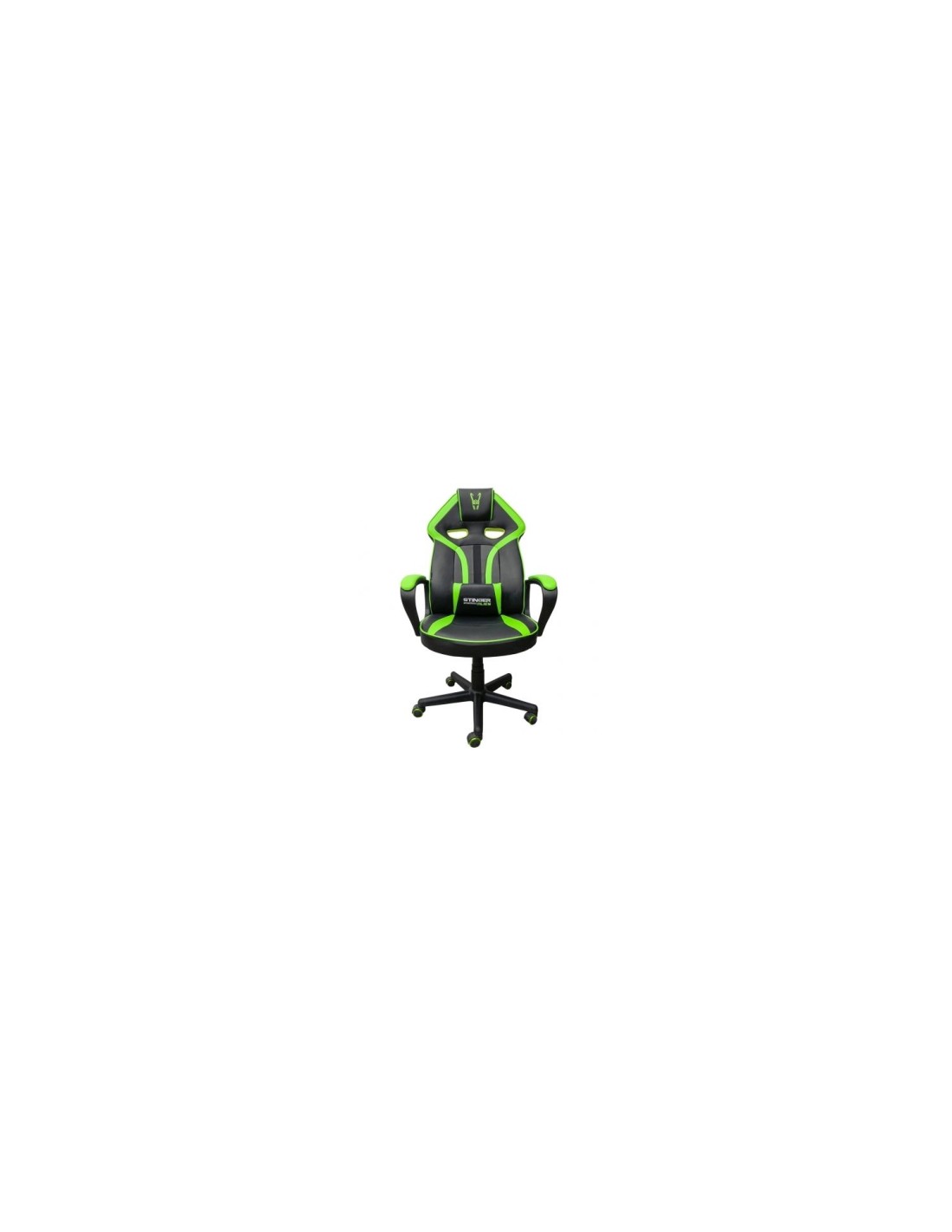 Silla gamer woxter stinger station alien piston clase 4 eje de acero reposabrazos cojin lumbar negro verde GM26-056