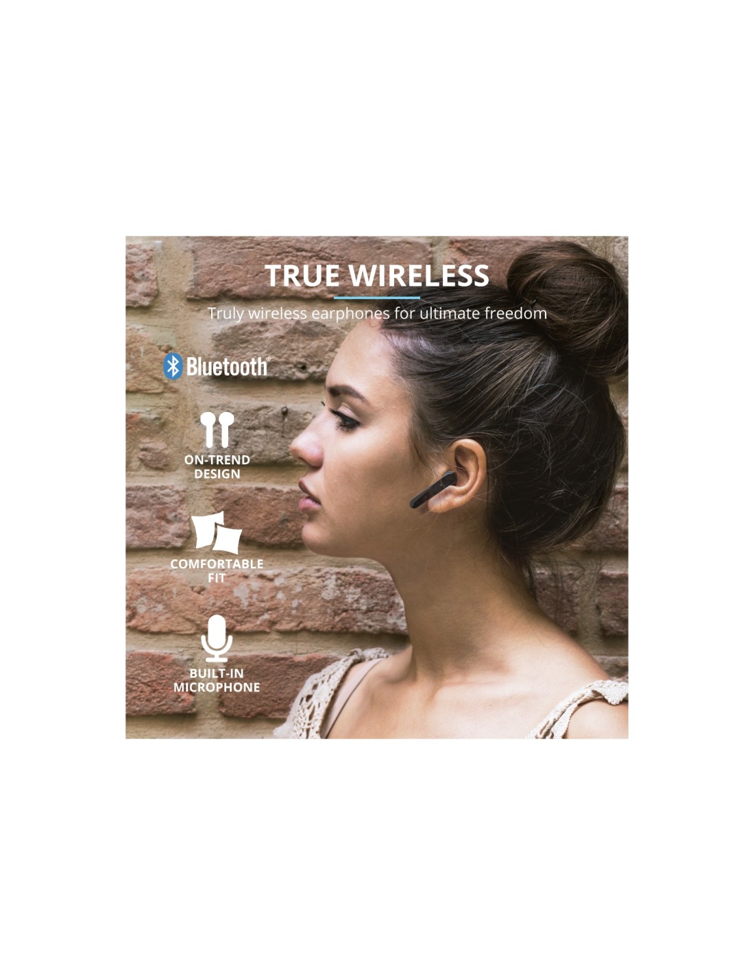 Auriculares dentro del oido trust primo inalambrico bluetooth negro 23712