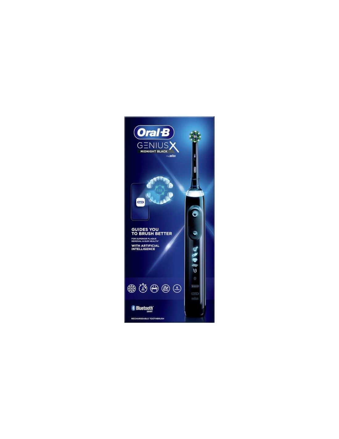 Oral-B Genius X Adulto Cepillo de dientes oscilante Negro
