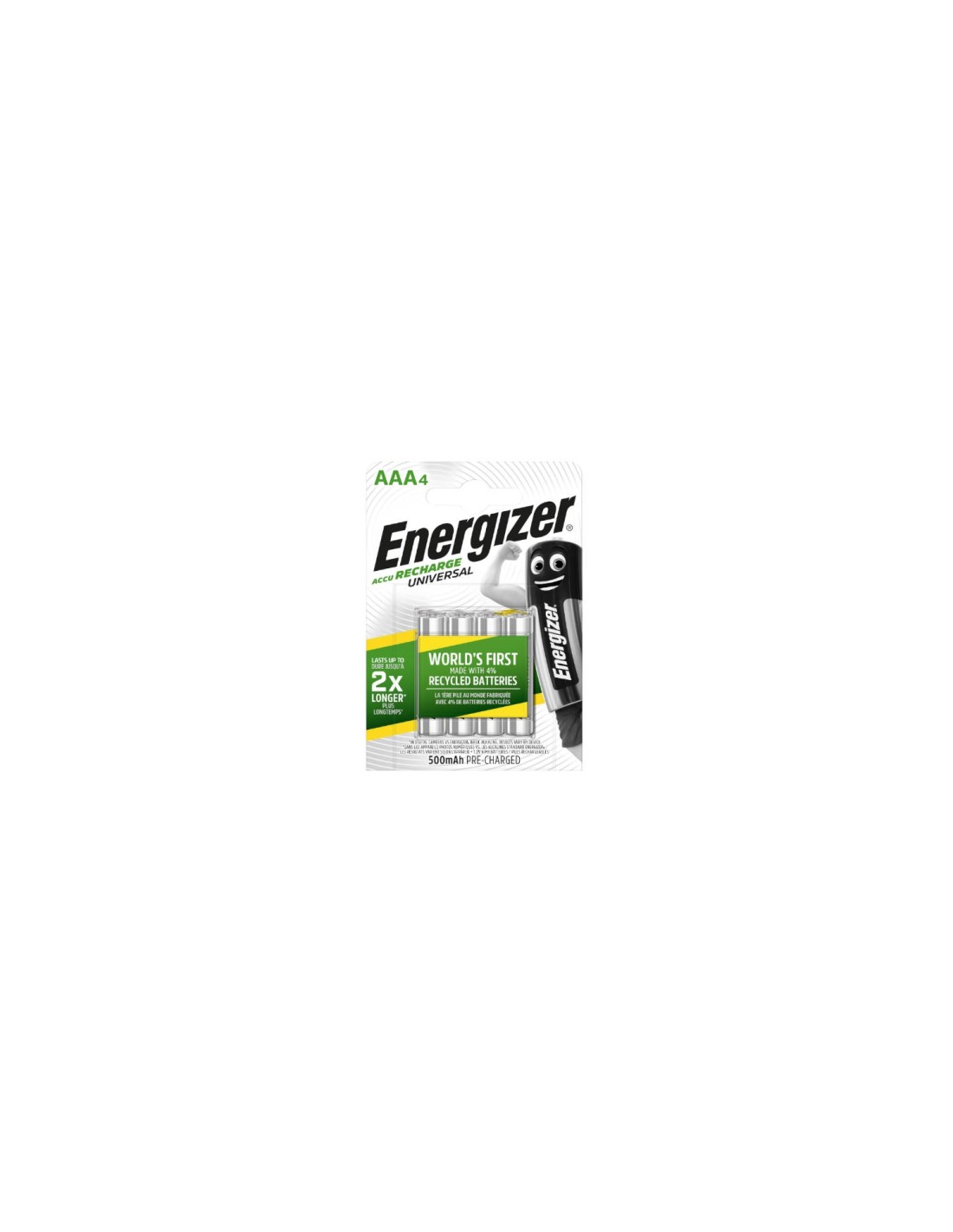 BLISTER 4 PILAS ENERGIZER RECARGABLES UNIVERSAL POTENCIA 500 MAH TIPO HR03 E301375701