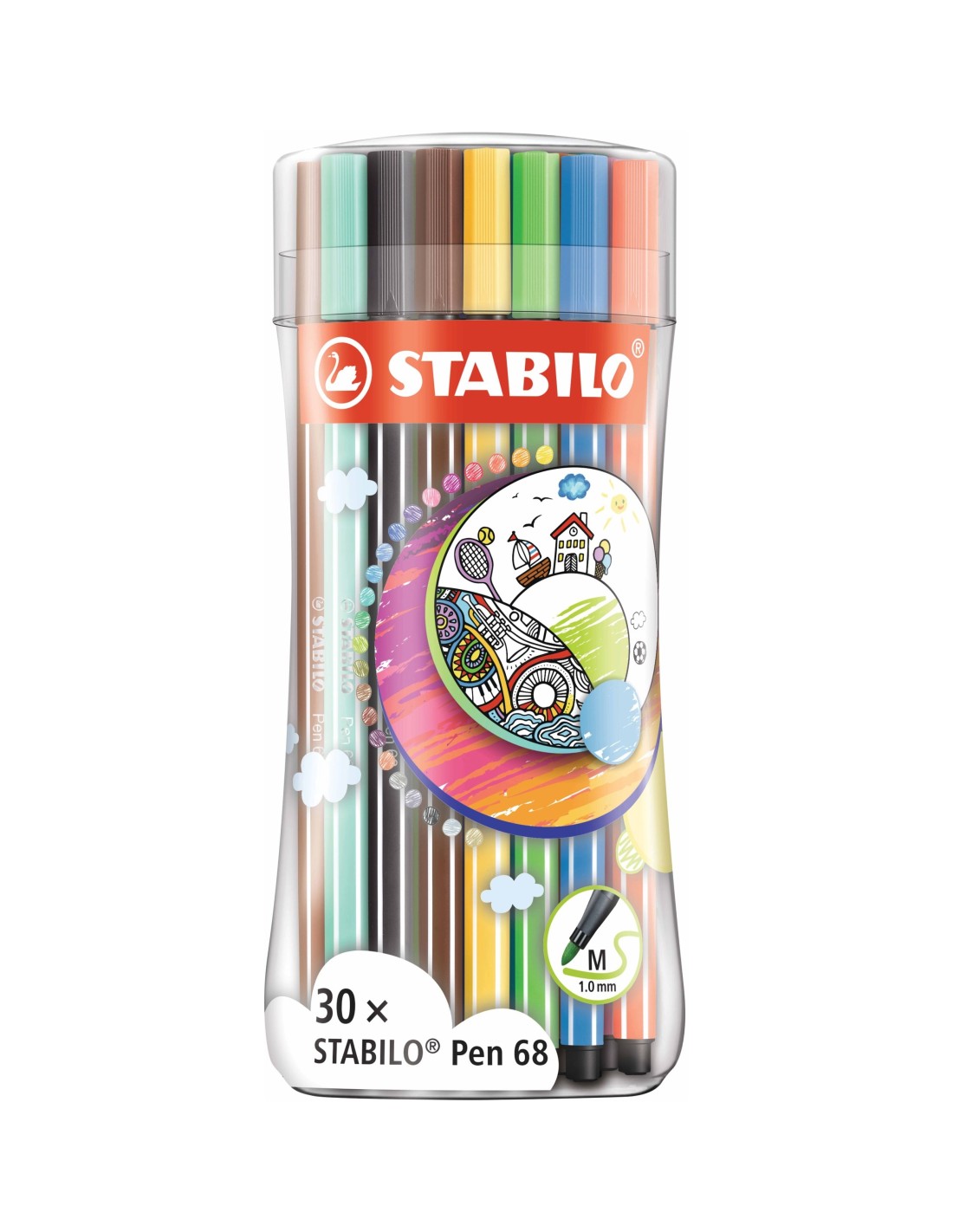 STABILO Pen 68 rotulador Medio Multicolor 30 pieza(s)