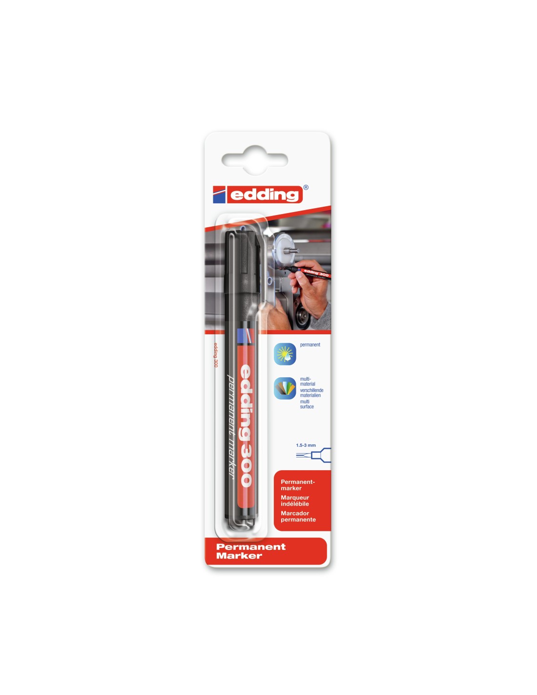 Edding 300 marcador permanente Punta redonda Negro 1 pieza(s)