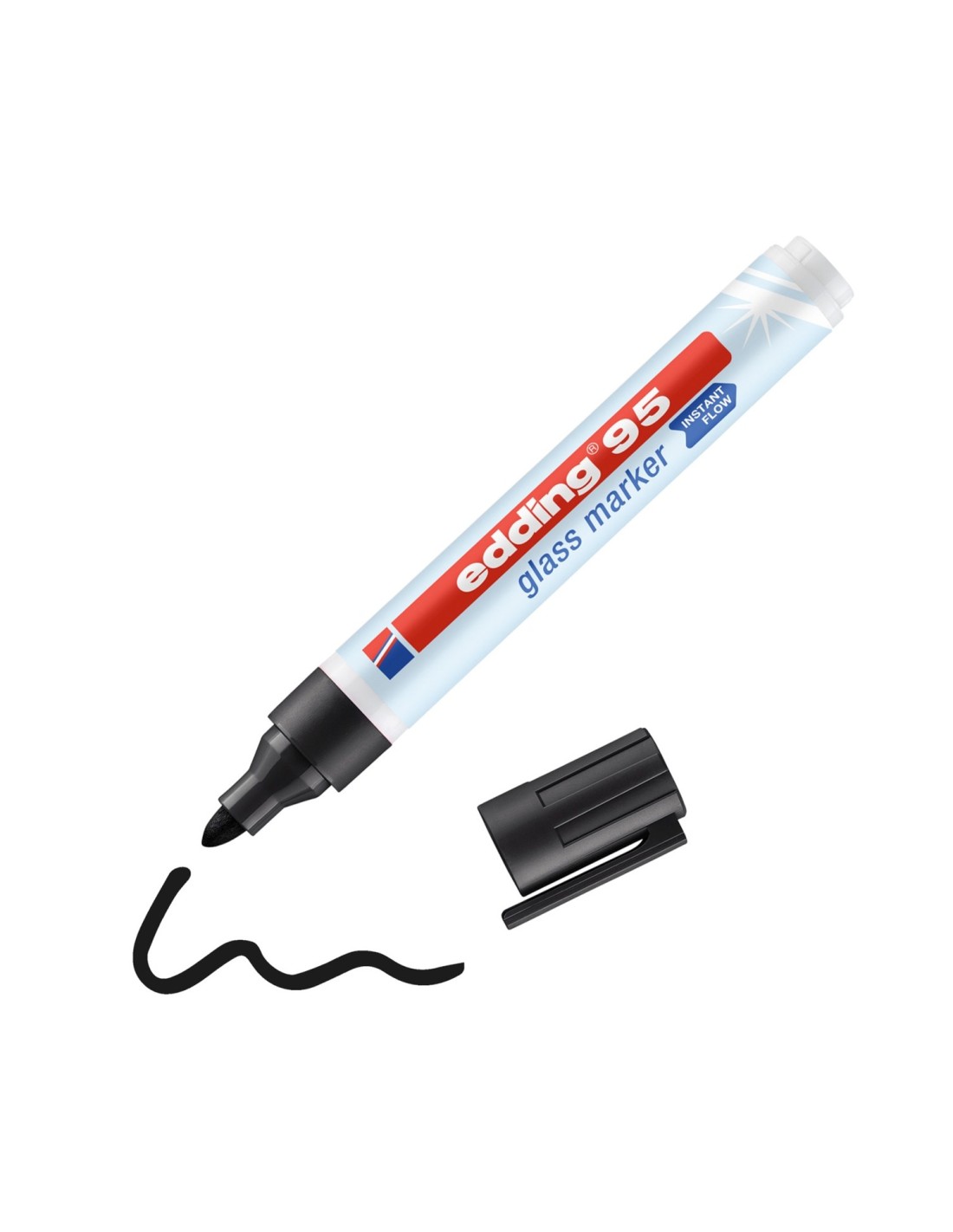 Edding 95 Glass marcador 1 pieza(s) Punta redonda Negro