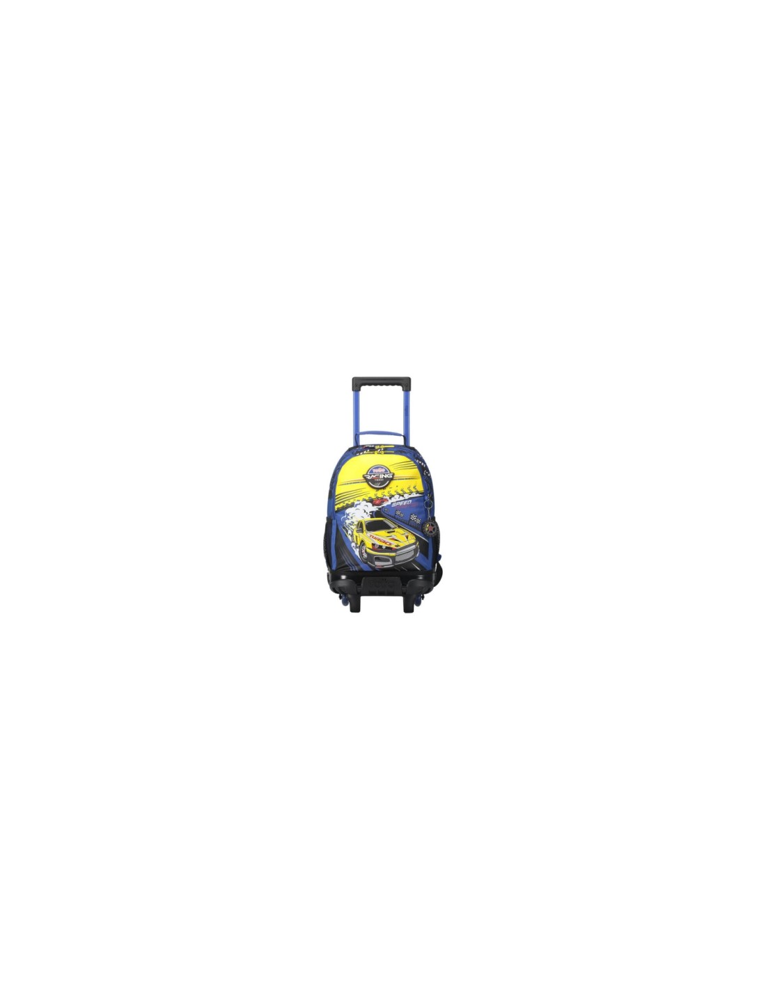 MOCHILA ESCOLAR CON RUEDAS MEDIANA DE CARRERAS DE COCHES TOTTO MJ03VLC005-2310-6J7M