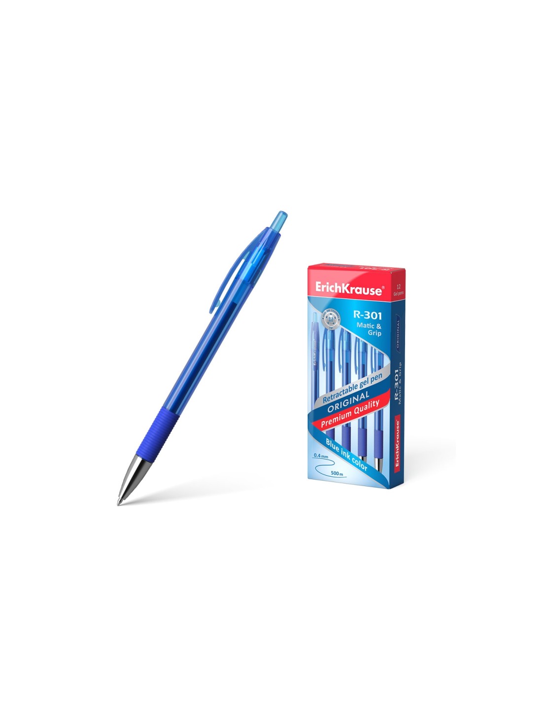 ErichKrause 46814 bolígrafo de gel Bolígrafo de gel de punta retráctil Azul 12 pieza(s)
