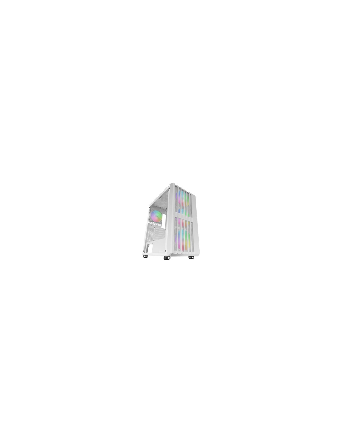 Mars Gaming MC-VAULT, Caja Gaming ATX, 4x Ventiladores ARGB 120mm, Panel Frontal Mesh con Diseño Vertical, Ventana Lateral Crist