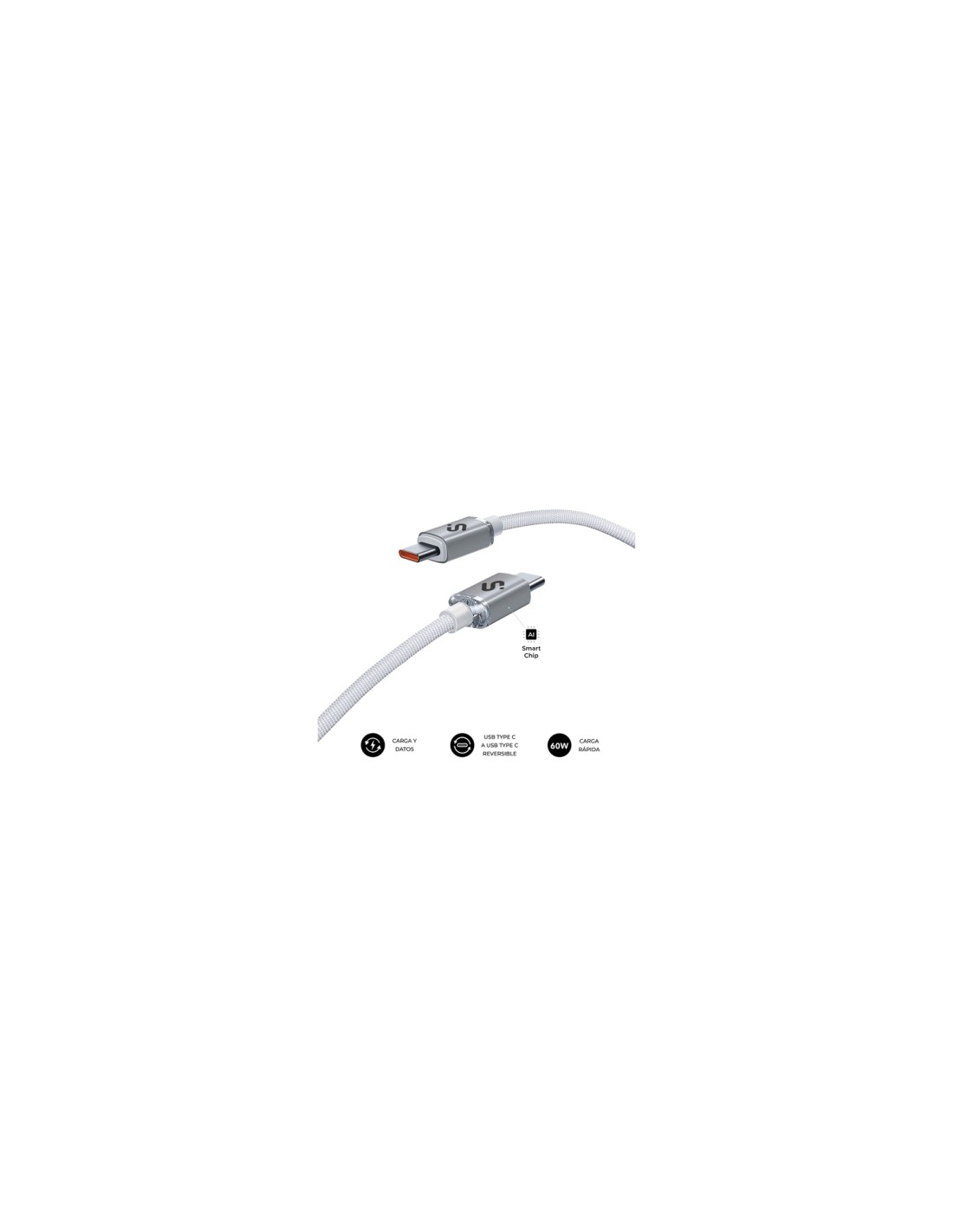 SUBBLIM CABLE OPTIMUS 60W C-C 2m WHITE