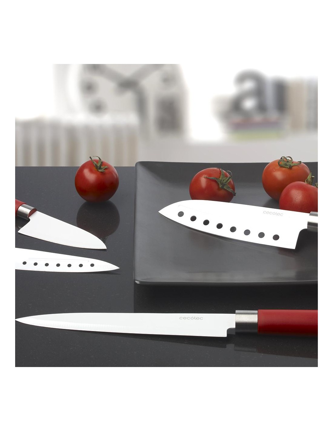 Set 4 cuchillos santoku con recubrimiento ceramico