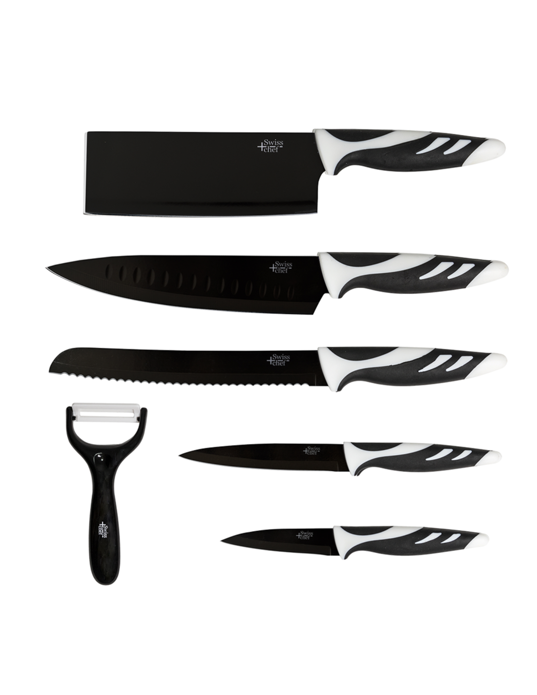 Set 6 cuchillos swiss negro