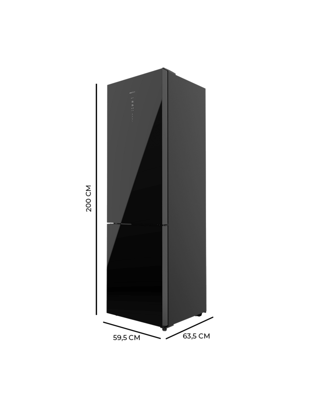 Frigorífico Bolero CoolMarket Combi 356 Black Glass D