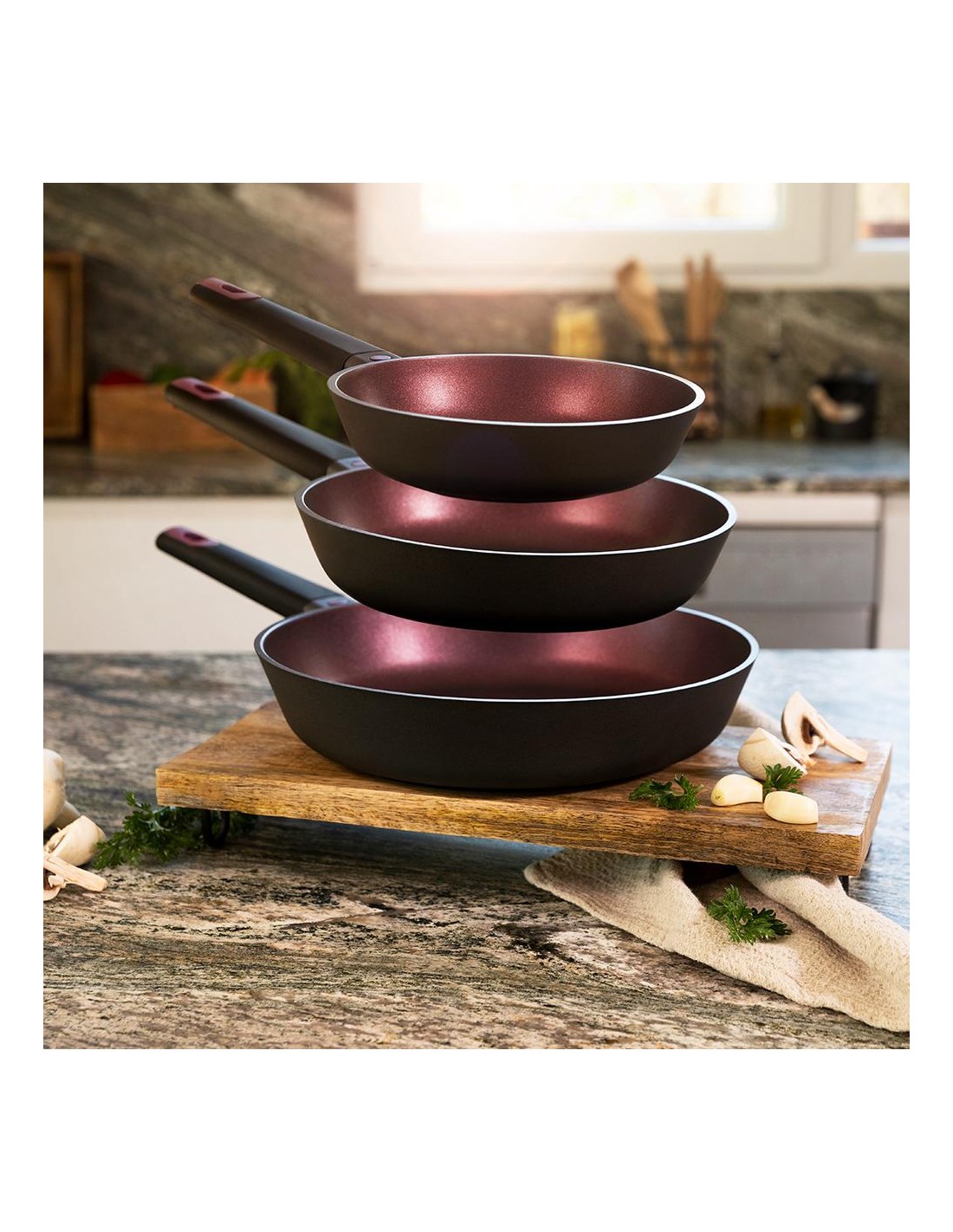 Set de sartenes polka experience 18-22-26 bucket set titan