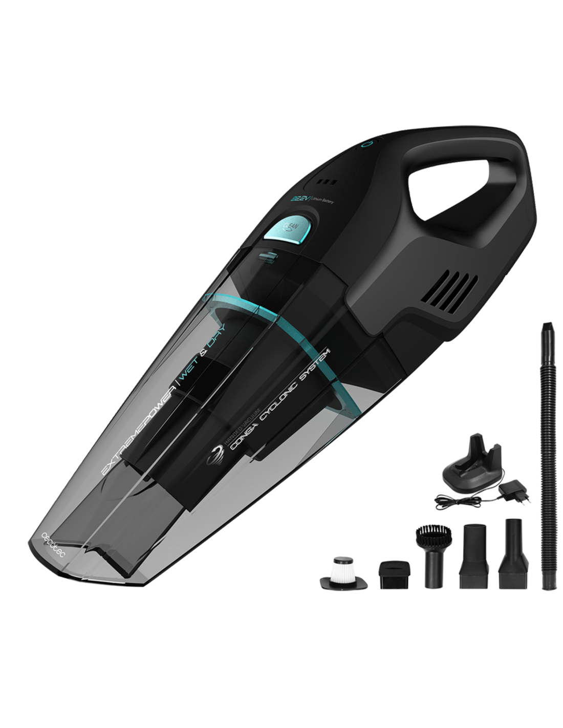 Aspirador de Mano Ciclónico Cecotec Conga Immortal ExtremeSuction Hand 0,5 L 22,2 V Negro
