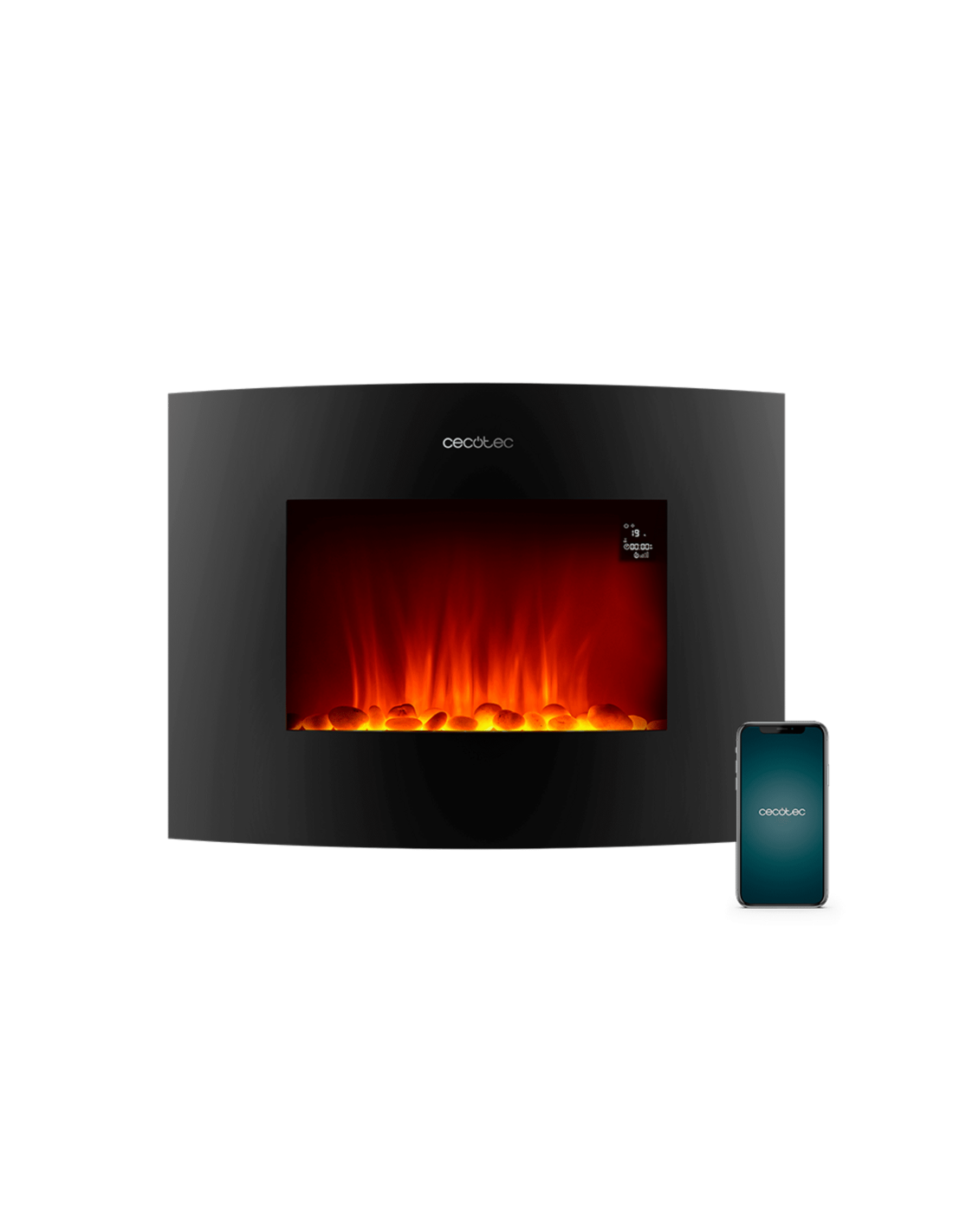 Ready Warm 2250 Curved Flames Connected