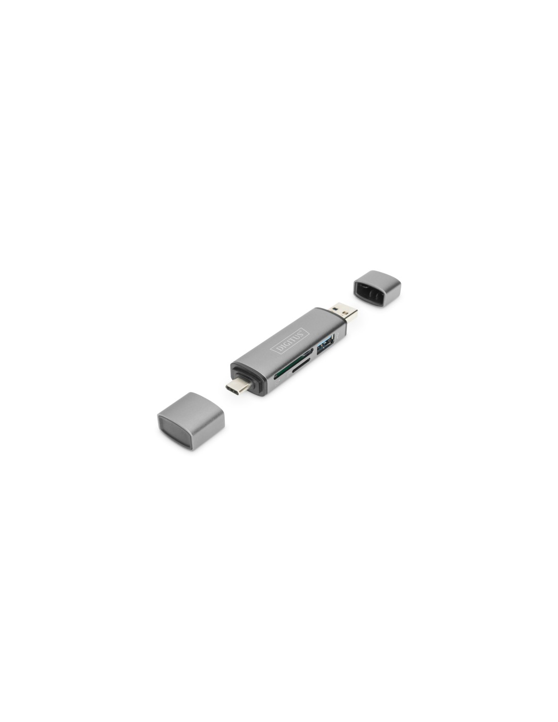 Digitus lector de tarjeta USB 3.2 Gen 1 (3.1 Gen 1) Type-A/Type-C Aluminio