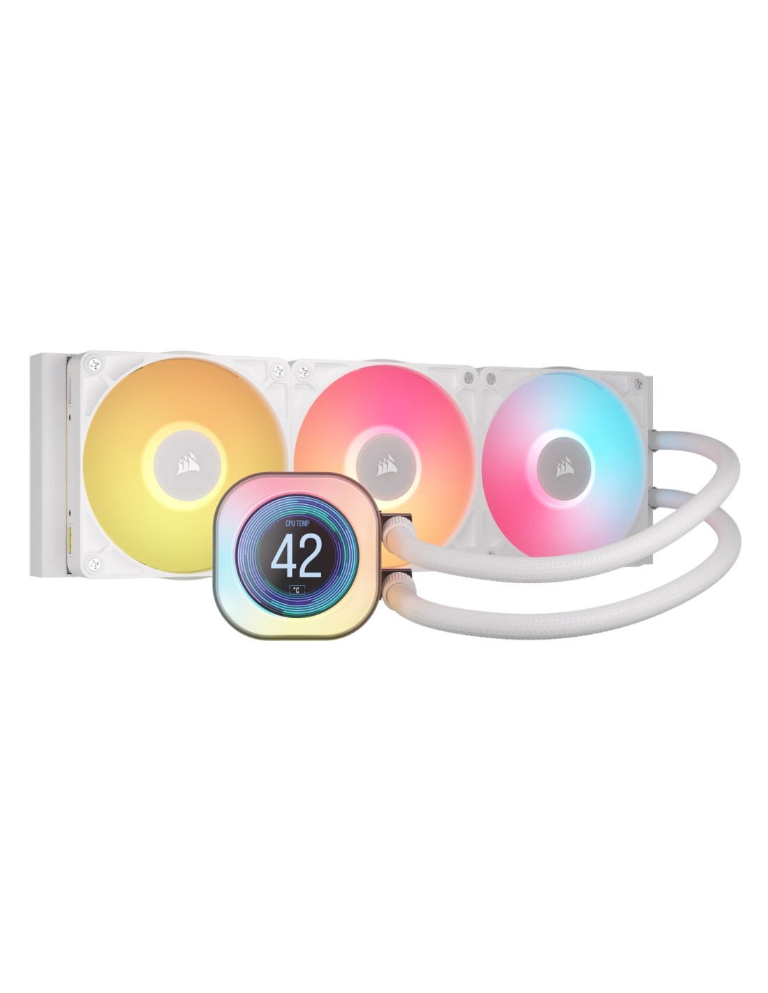 Corsair iCUE LINK TITAN 360 RX LCD Procesador Sistema de refrigeración líquida todo en uno 12 cm Blanco 1 pieza(s)