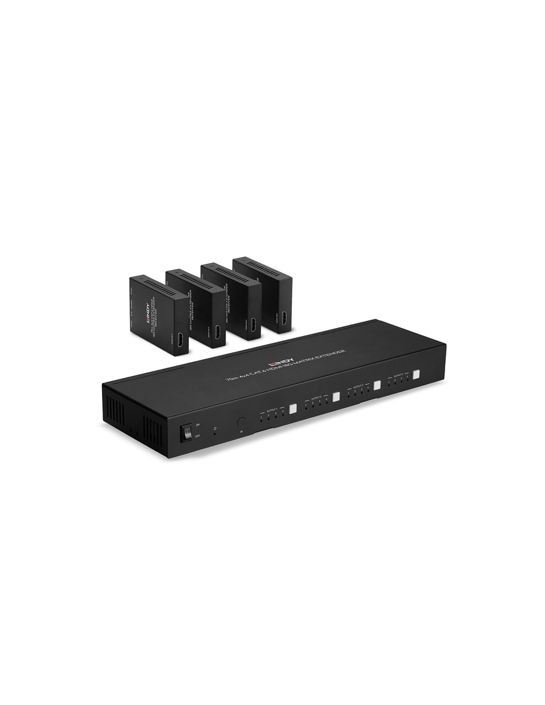 Lindy 38328 extensor audio/video Transmisor y receptor de señales AV Negro