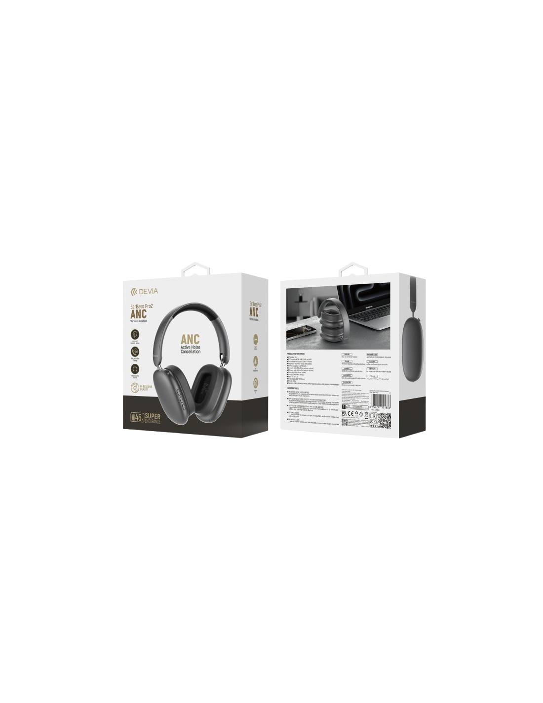 DEVIA AURICULAR BLUETOOTH ANC EARBASS PRO2 GRIS