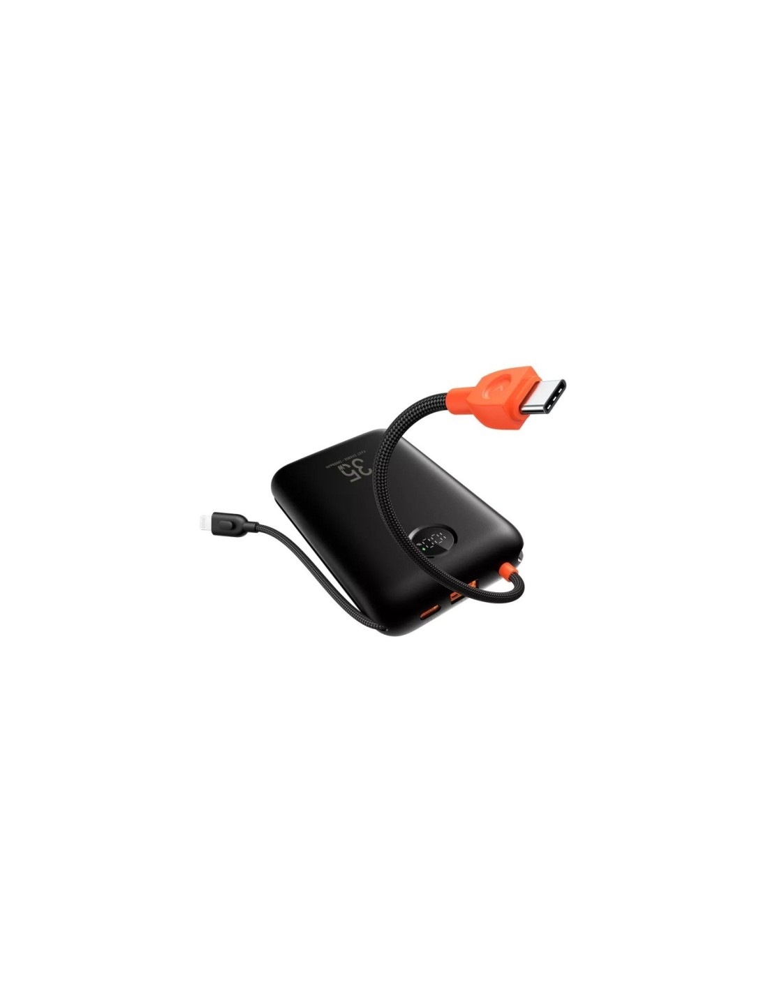 VEGER Powerbank 20000 mAh con cables Type C y Lightning inegrados 32Wk2 Negro