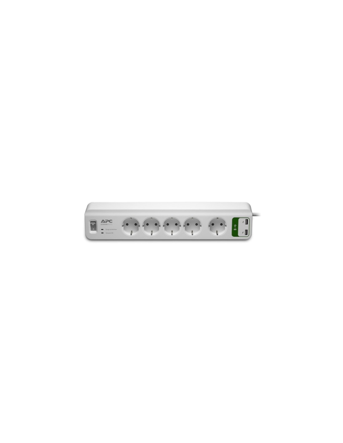 REGLETA APC PM5U-GR SOBRETENSION 5 TOMAS Y 2 USB