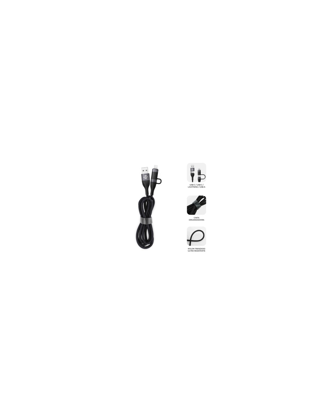 SUBBLIM CABLE TOP 4IN1 60W C-C-L-A 1m