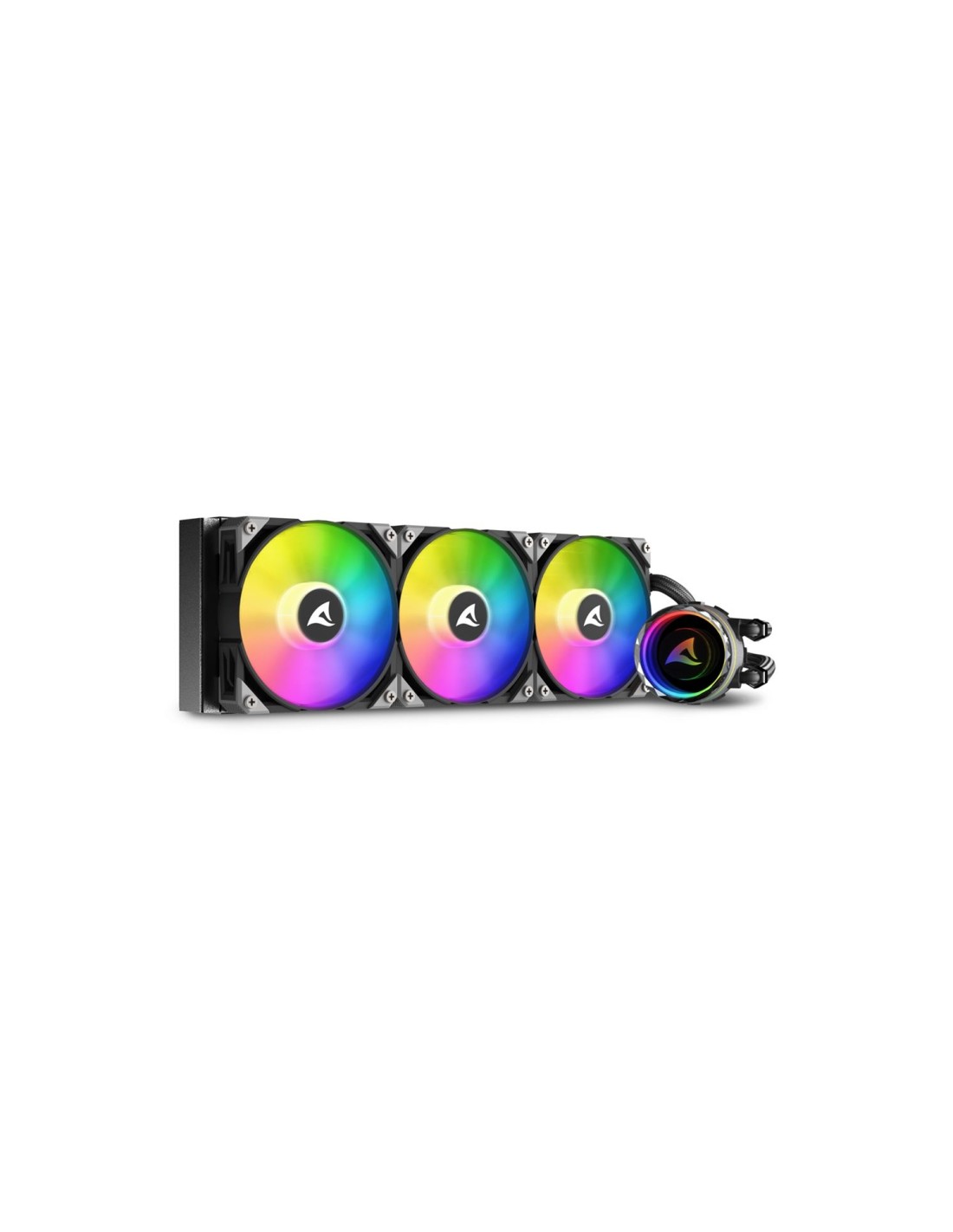 Sharkoon S90 RGB Carcasa del ordenador, Procesador Sistema de refrigeración lÍ­quida todo en uno 12 cm Negro 1 pieza(s)