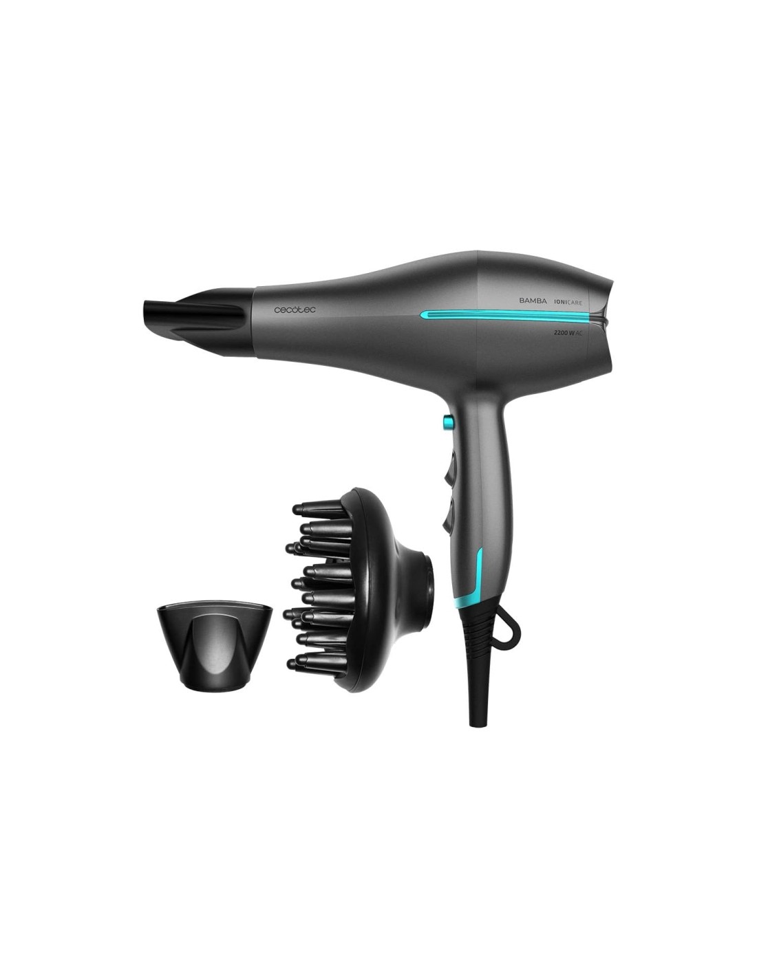Secador Cecotec Bamba IoniCare 6000 RockStar Essence/ 2200W/ Gris