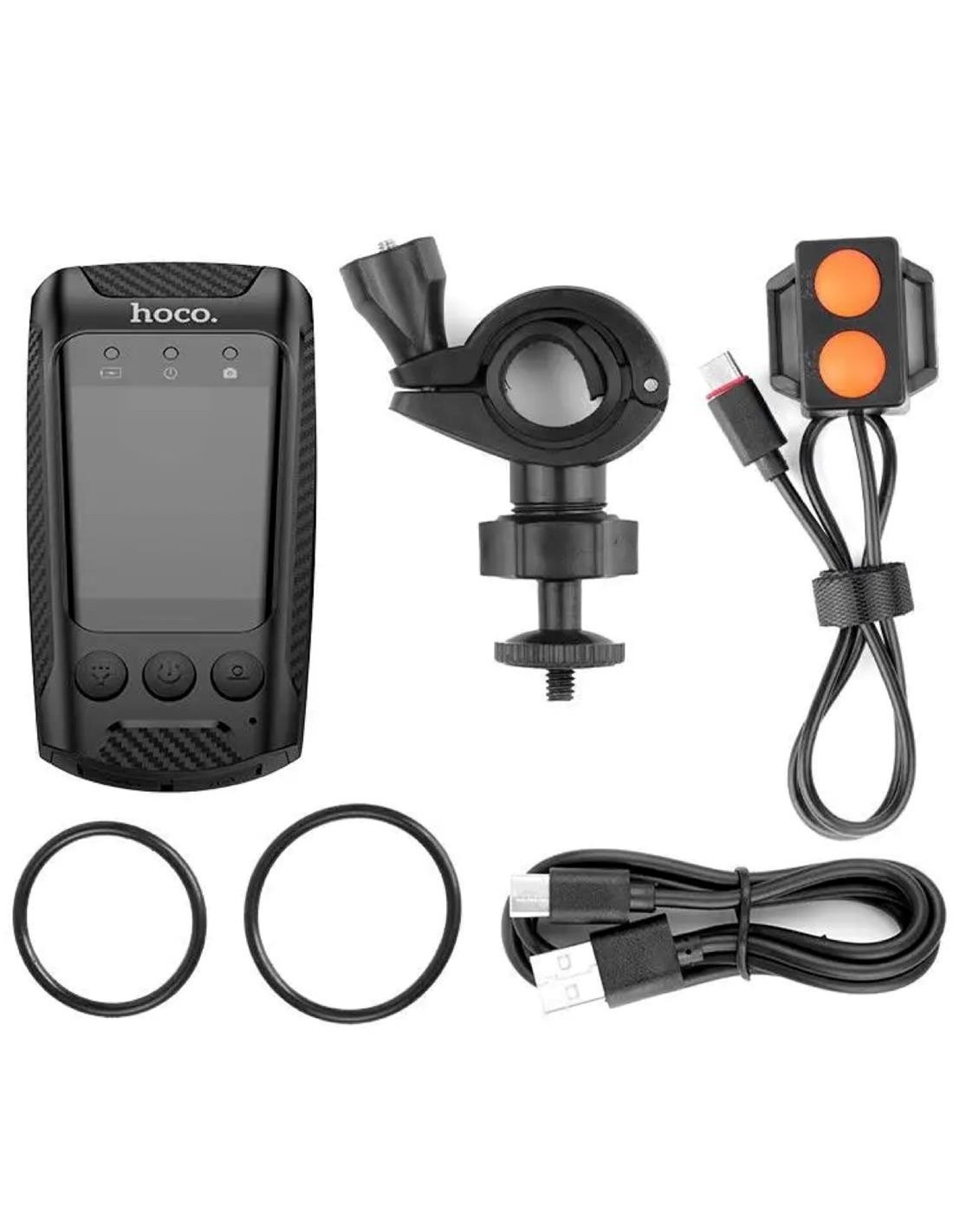 HOCO DV104 CÁMARA 4K BICICLETA MOTO CON PANTALLA Y LUZ LED