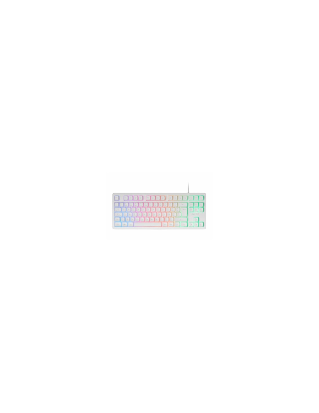Mars Gaming MK023, Teclado Gaming TKL, Tecnología Híbrida H-Mech, Iluminación FRGB Rainbow, Anti-ghosting, Compatibilidad Univer