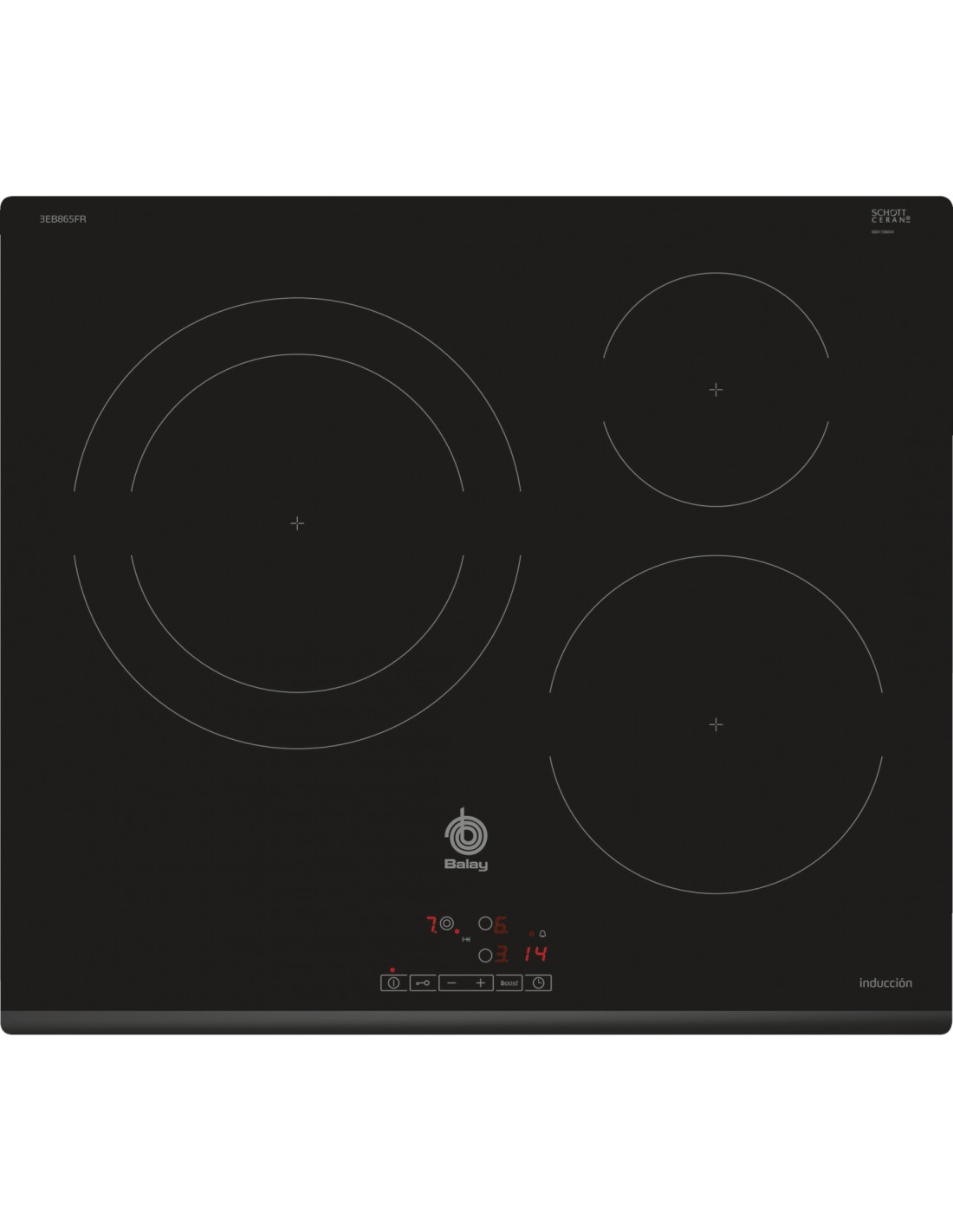 Balay 3EB865FR hobs Negro Integrado Con placa de inducción 3 zona(s)
