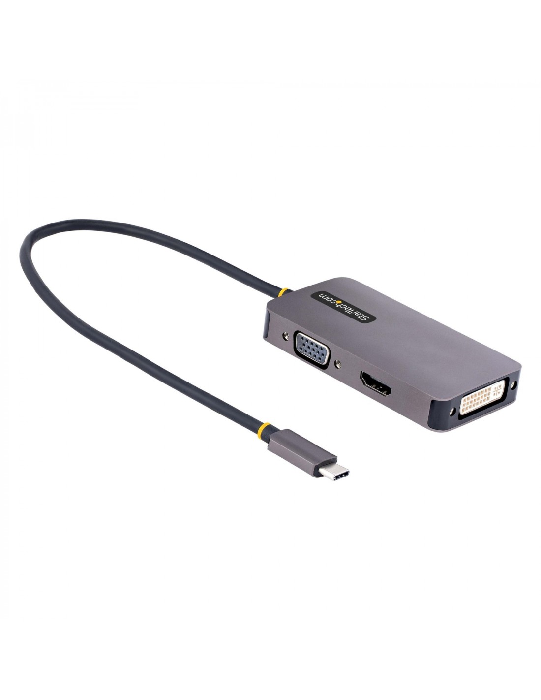 StarTech.com Adaptador de VÍ­deo USB C, Adaptador USB Tipo C a HDMI VGA DVI hasta 4K 60Hz, Adaptador de Pantalla Multipuertos, C
