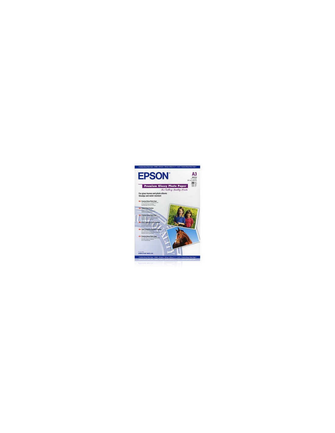 Papel Epson Premium Glossy Photo Paper, DIN A3, 255 g/m², 20 hojas C13S041315