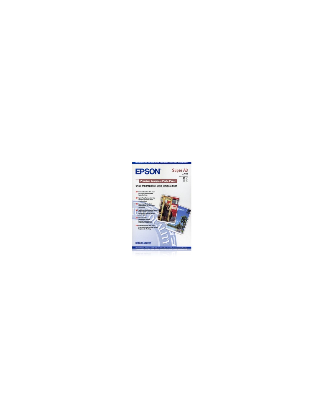Papel Epson Premium Semigloss Photo Paper, DIN A3+, 250 g/m², 20 hojas C13S041328