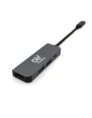 DOCK HUB ONEWAY USB-C 4 EN 1 HDMI 4K + 2SB 3.0 + USB-C GREY