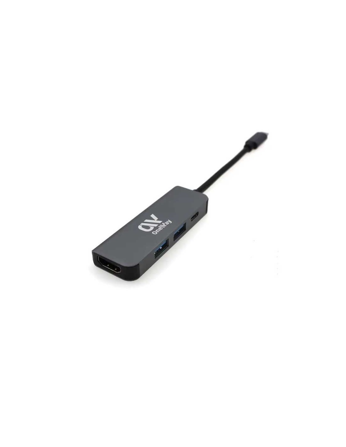 DOCK HUB ONEWAY USB-C 4 EN 1 HDMI 4K + 2SB 3.0 + USB-C GREY
