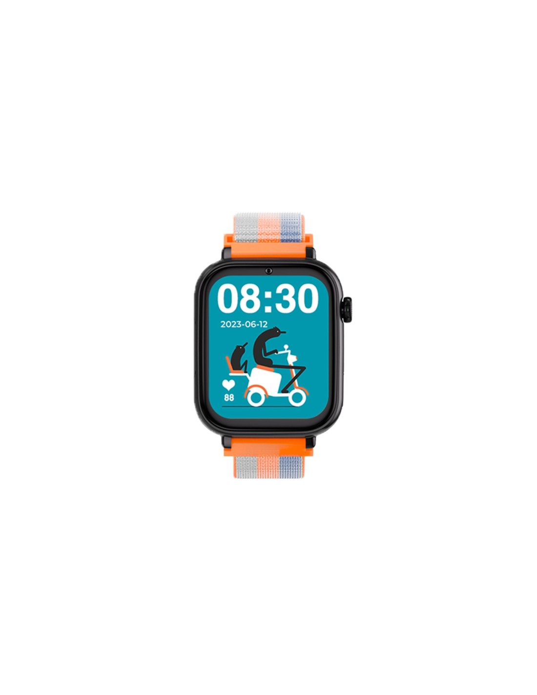 SmartWatch SaveFamily Reloj GPS SaveWatch Plus Negro Correa Tela Acid Orange