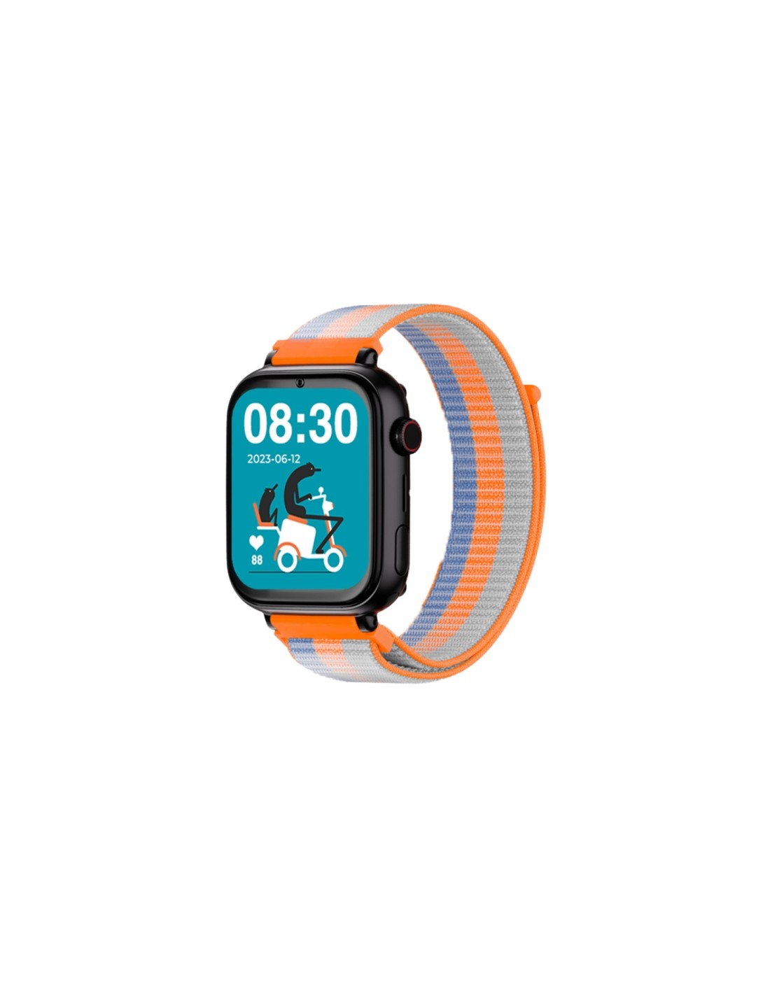 SmartWatch SaveFamily Reloj GPS SaveWatch Plus Negro Correa Tela Acid Orange