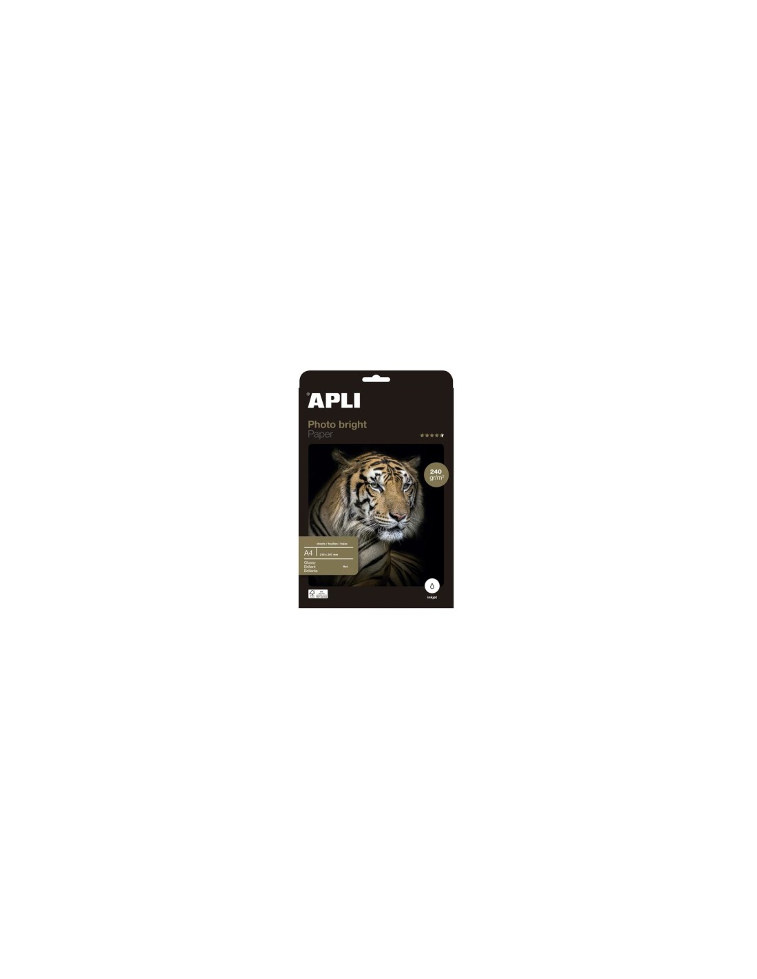 APLI 04137 papel fotográfico A4 Blanco Brillo