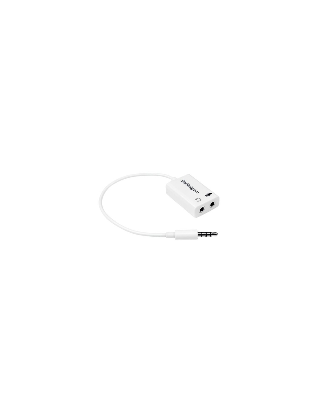 StarTech.com Adaptador de Auriculares con Micrófono Mini Jack 3,5mm Macho 4 pines a Conectores de Auriculares y de Micrófono Min