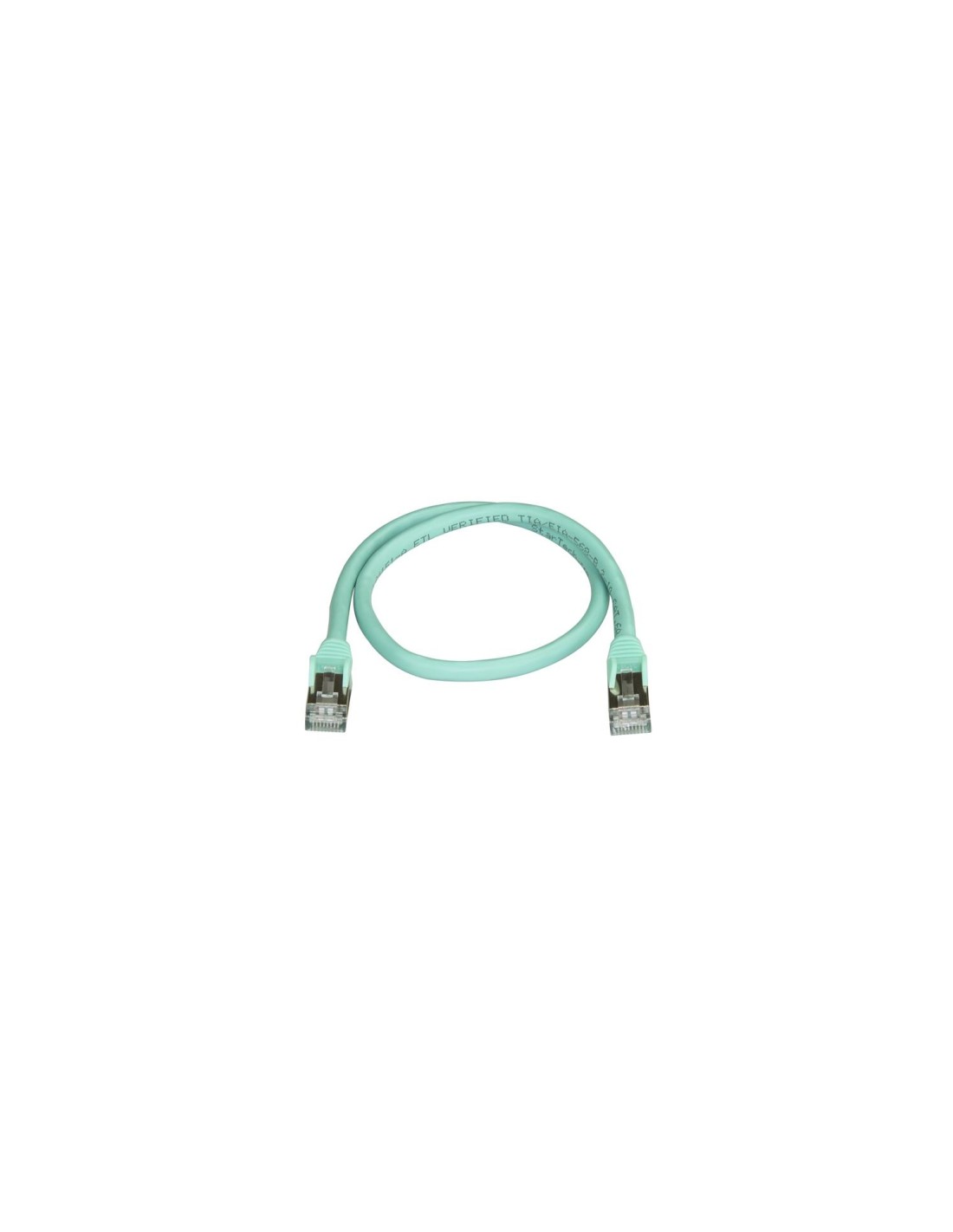 StarTech.com Cable de 0,5m de Red Ethernet RJ45 Cat6a Blindado STP - Cable sin Enganche Snagless - Aguamarina