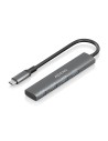 AISENS Hub USB 3.1 USB-C, USB-C/M-4x Tipo A/H, Gris, 15cm