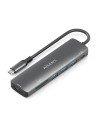 AISENS USB-C Dock 7 en 1, USB-C A, 1x HDMI, 3x USB-A, 1x USB-C PD 100W, 1x SD, 1x MicroSD, Gris, 15cm