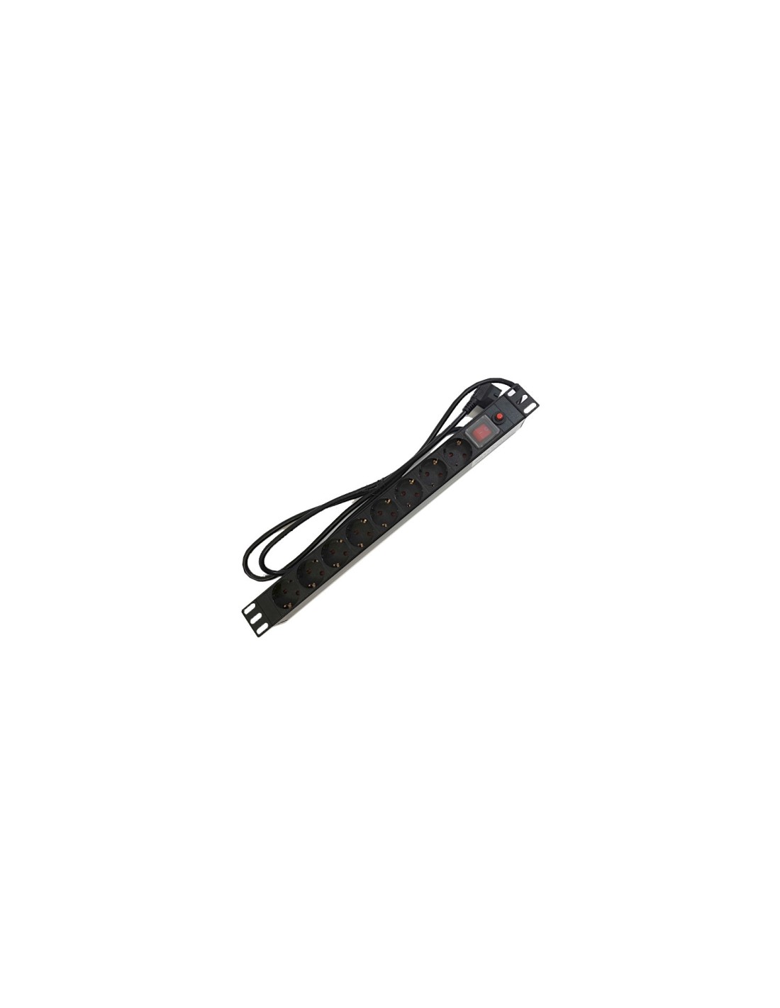 PDU TIPO REGLETA DE 8 TOMAS CON INTERRUPTOR, PROTECTOR DE SOBRECARGAS Y CABLE DE 2 M