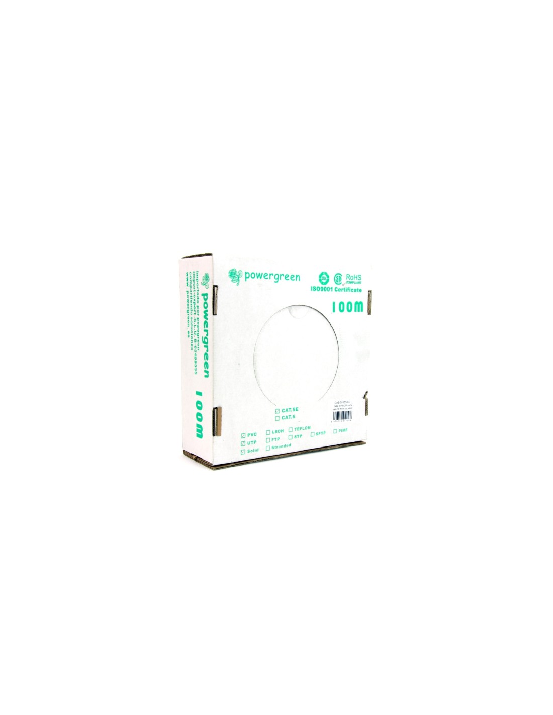 BOBINA DE CABLE Cat 5e UTP 100 METROS PVC CAJA 24AWG