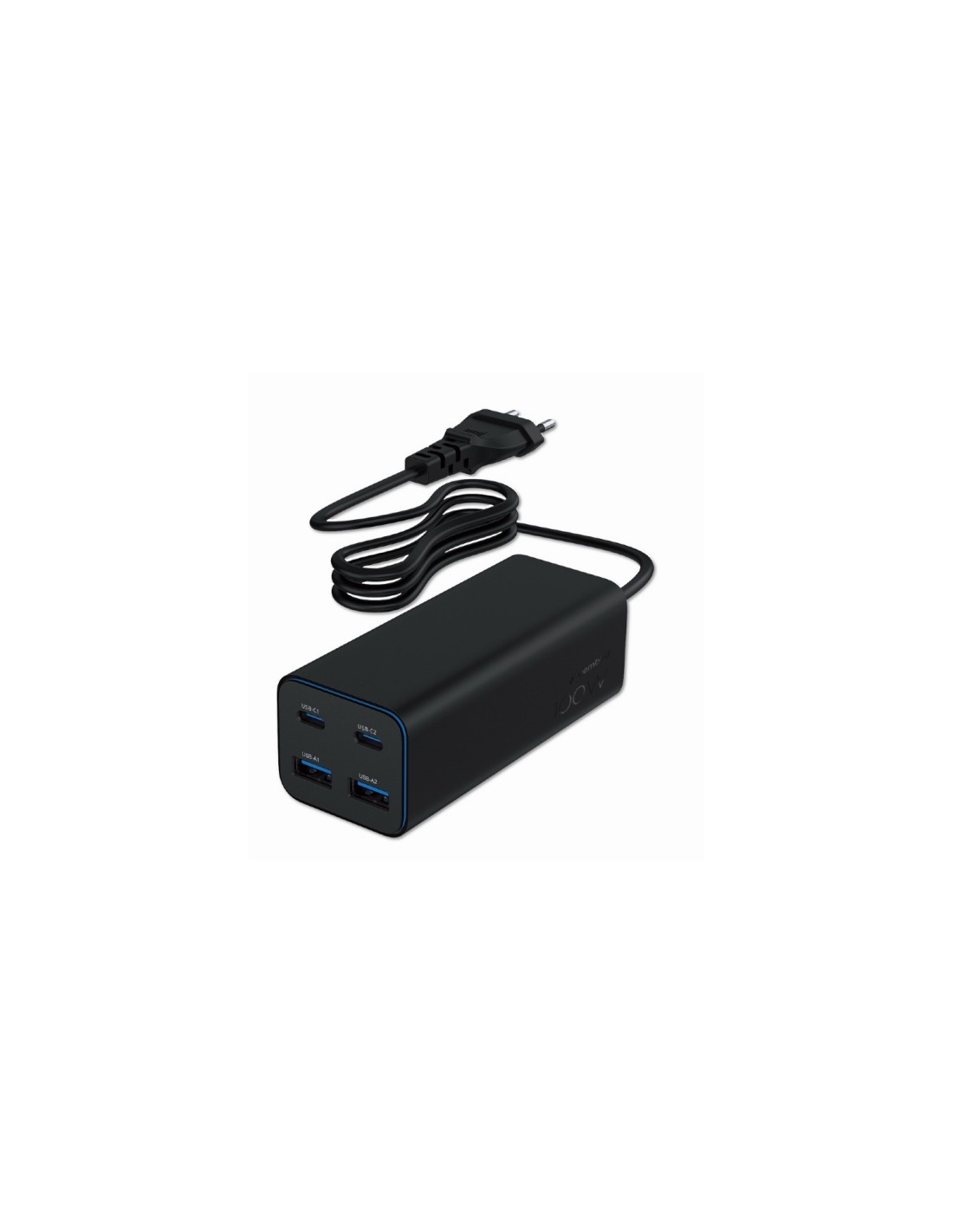 Gembird TA-UC-2A2C-PD100-01-BK cargador de dispositivo móvil Portátil, Smartphone Negro Corriente alterna Carga rápida Interior