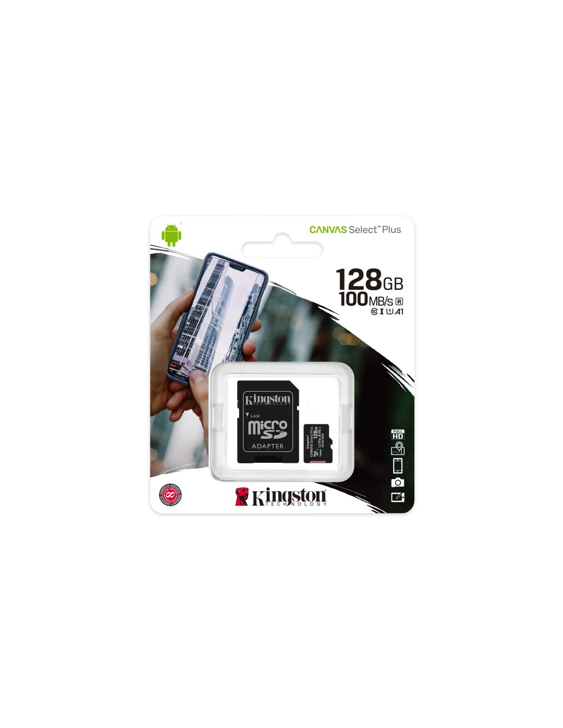 TARJETA DE MEMORIA MICRO SD 128GB 100MB/S CLASE 10 KINGSTON