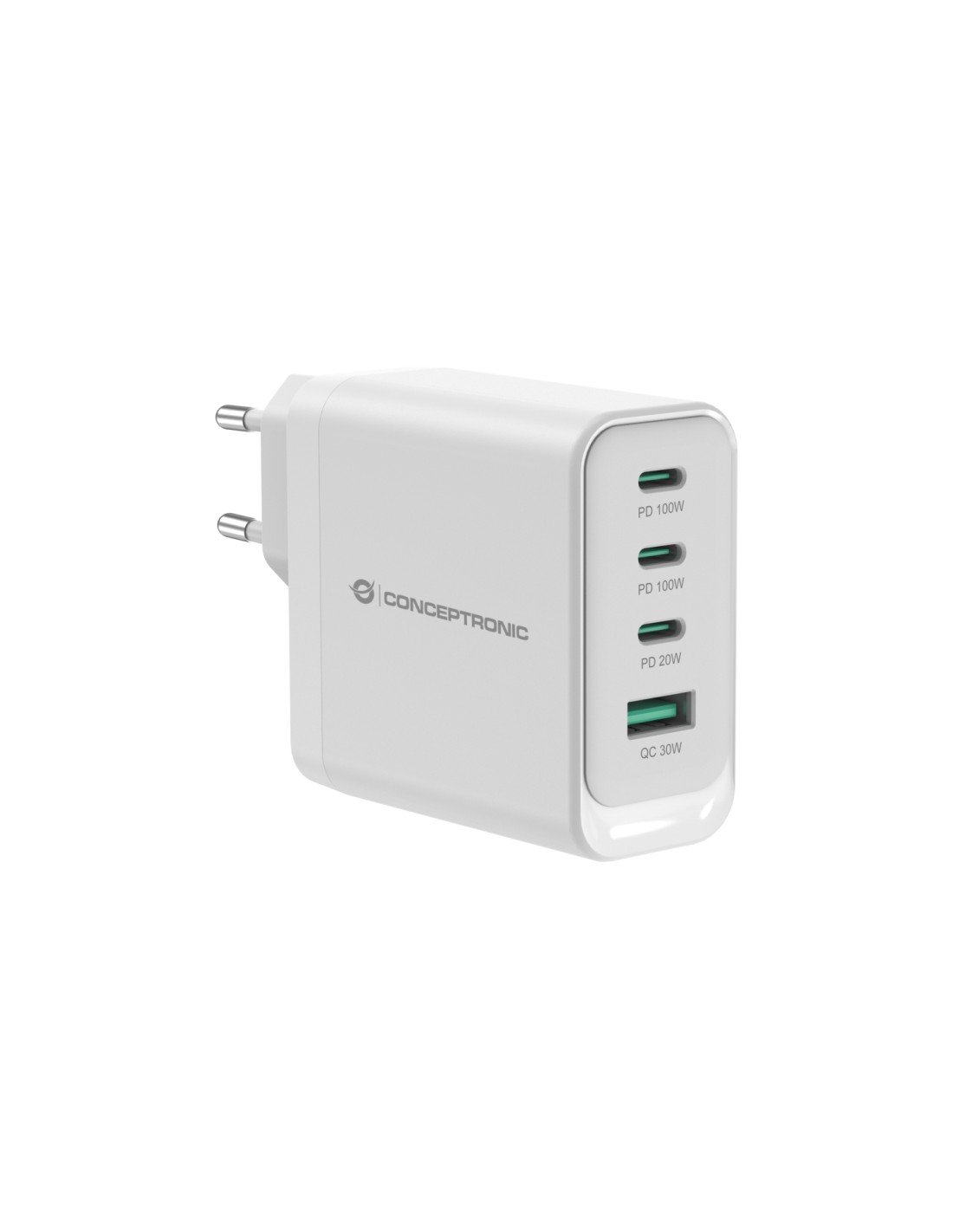 Conceptronic ALTHEA22W100 cargador de dispositivo móvil Universal Blanco Corriente alterna Carga rápida Interior