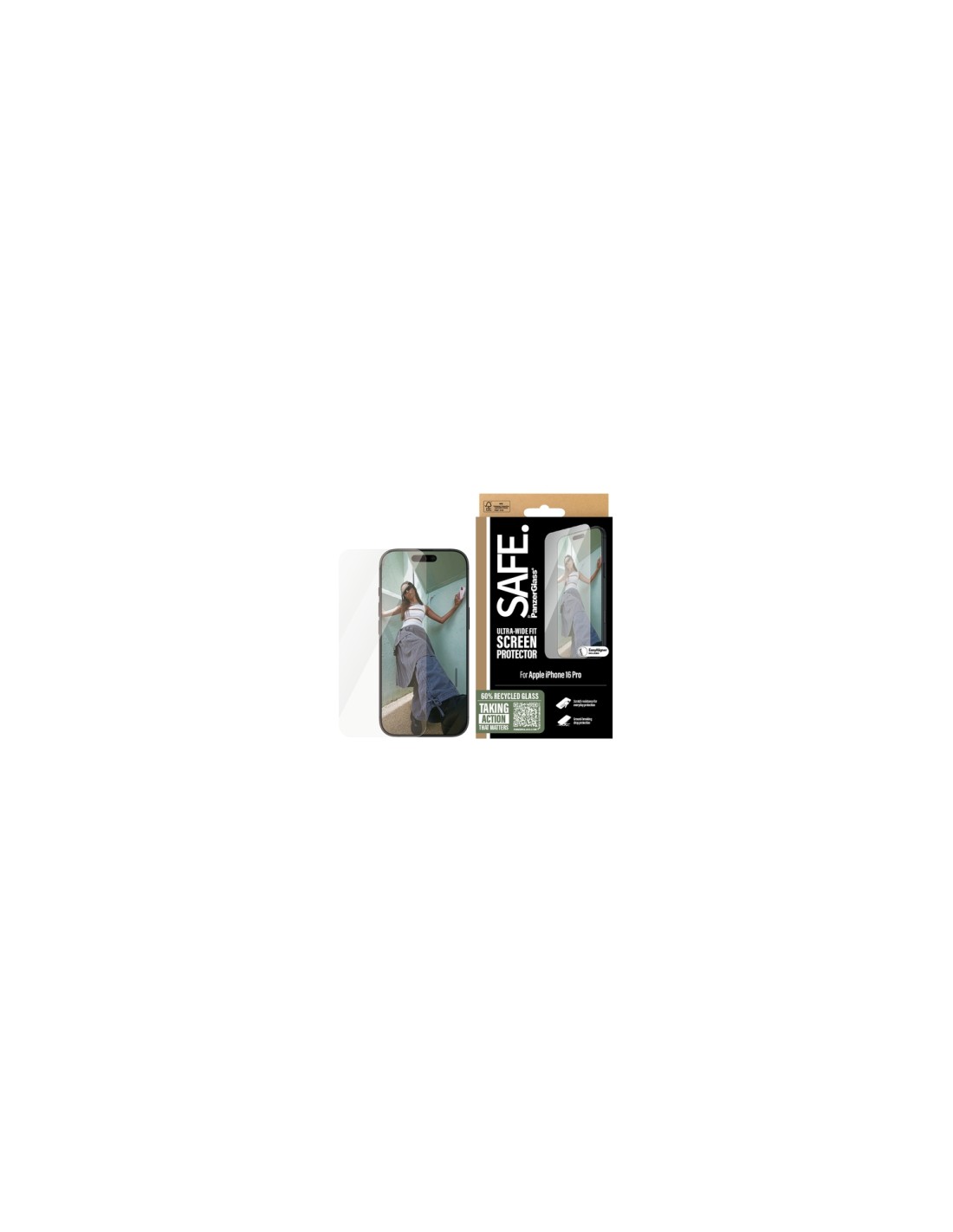 PanzerGlass SAFE. by ® Screen Protector iPhone 16 Pro | Ultra-Wide Fit Protector de pantalla Apple 1 pieza(s)