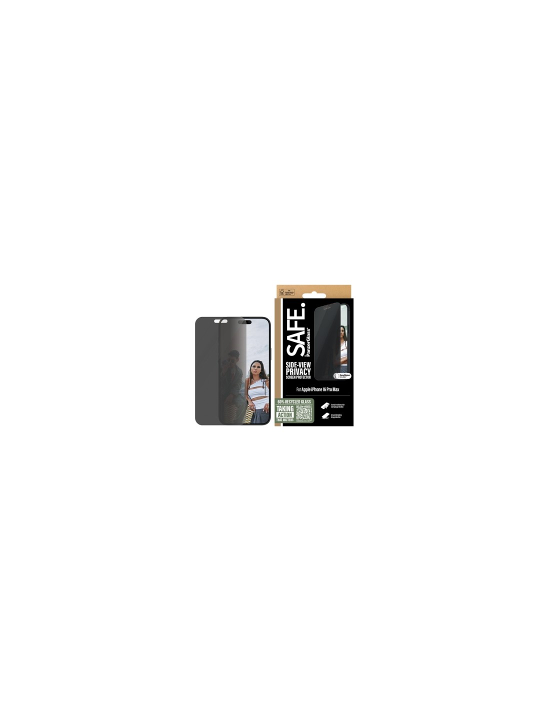PanzerGlass SAFE. by ® Privacy Screen Protector iPhone 16 Pro Max | Ultra-Wide Fit Protector de pantalla Apple 1 pieza(s)