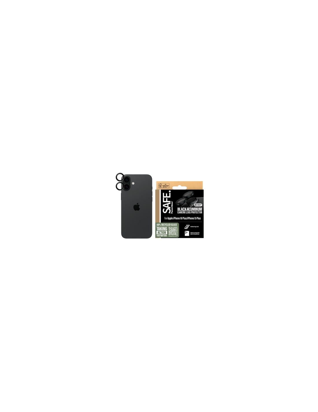 PanzerGlass SAFE. by ® Camera Lens Protector Black iPhone 16 | 16 Plus Protector de pantalla Apple 1 pieza(s)