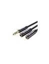 Vention Cable Estéreo BBSBY/ Jack 3.5 Macho - 2x Jack 3.5 Hembra/ 30cm/ Negro
